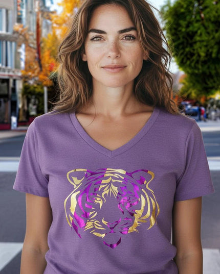 Tiger Gold and Purple Foil Stripe T-shirt